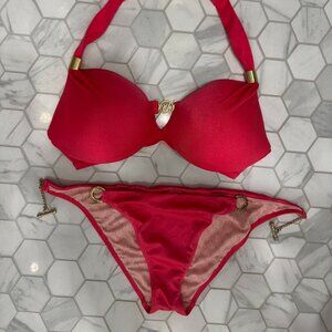 Victoria’s Secret Coral Bikini Set – Size 36C Top / Medium Bottom